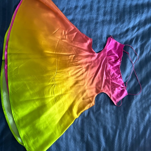 Retrofete Pink and Orange Gradient Mini Dress - Picture 11 of 16